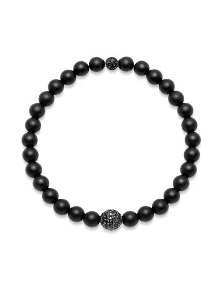 Brăţară Nialaya Jewelry cu mărgele negru