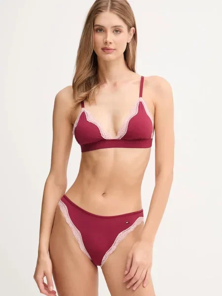Tommy Hilfiger trojuholníková podprsenka červená