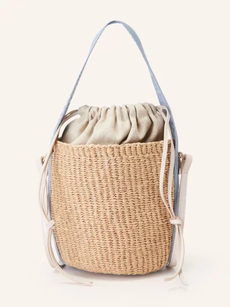 Chloé Vaková Kabelka Woody washed blue modrá