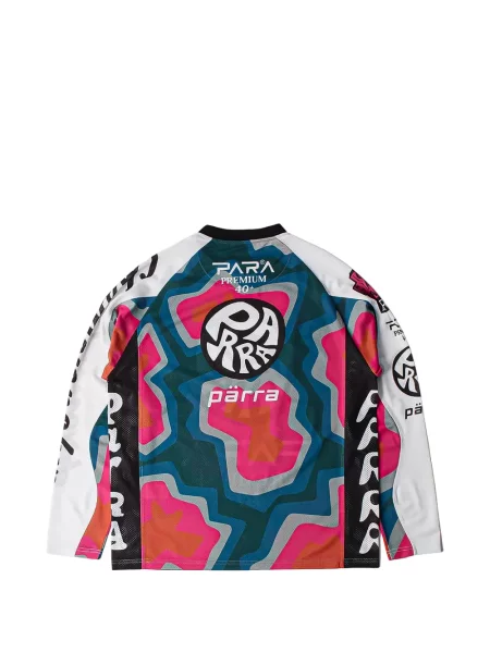 Lung tricou By Parra cu imagine alb