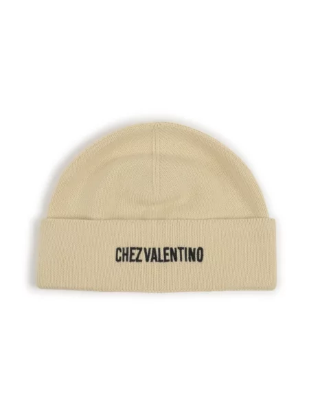 Lniana czapka Valentino Garavani żółta