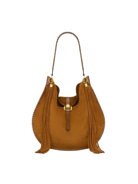 Torebka hobo Isabel Marant skórzana bez fiszbin brązowa