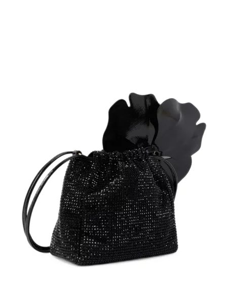 Stras geantă Pinko cu model floral negru