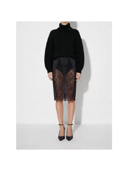 Dzianinowy sweter Elisabetta Franchi czarny