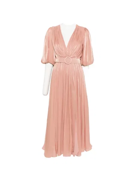 Maxi rochie maxi Costarellos cu decolteu în V de costum roz