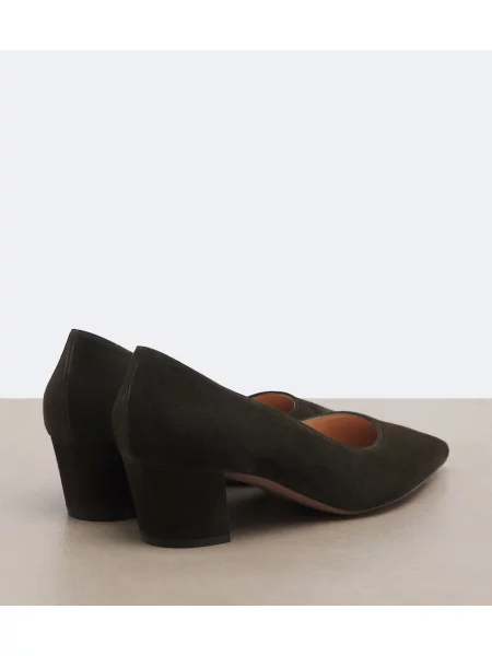 Pantofi cu toc Gianvito Rossi din piele de căprioară gri