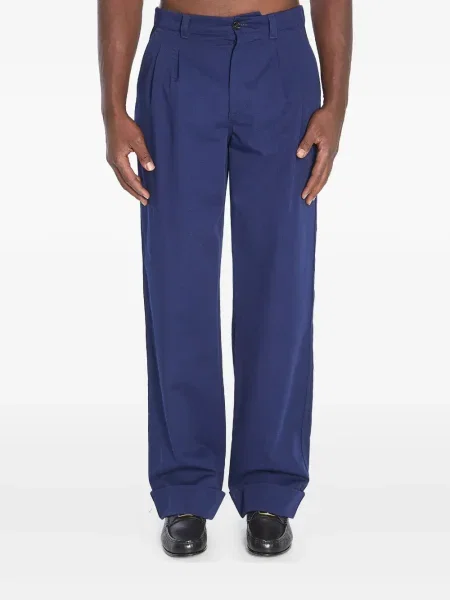 Pantaloni Valentino Garavani plisate albastru