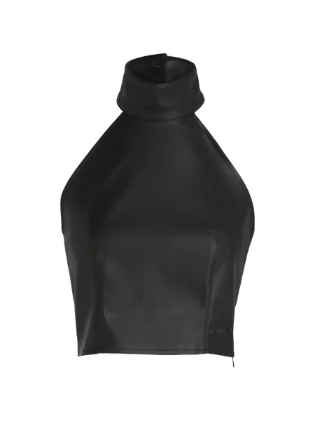 Top Karl Lagerfeld Jeans cu gât halter negru