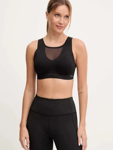 Спортен сутиен Calvin Klein Performance с изчистен дизайн черно