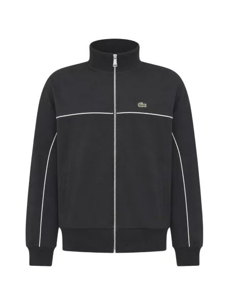 Hanorac cu fermoar Lacoste cu broderie negru