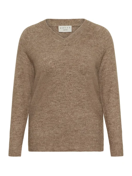 KAFFE CURVE Pulover Niela amestecat maro