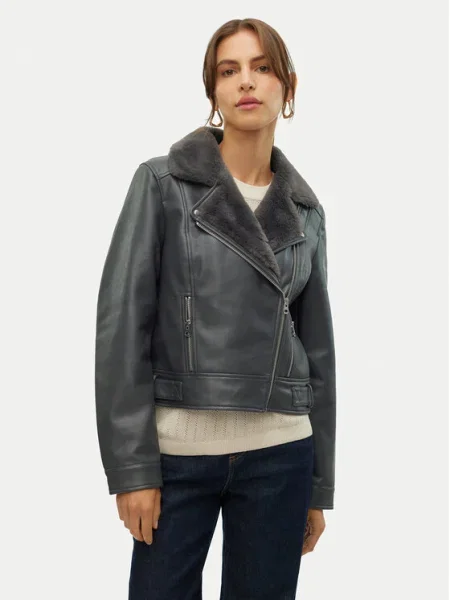 Vero Moda Geacă din imitație de piele Hailey gri