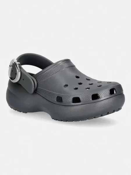 Crocs papuci cu platformă pentru femei Classic Platform Buckle Clog gri