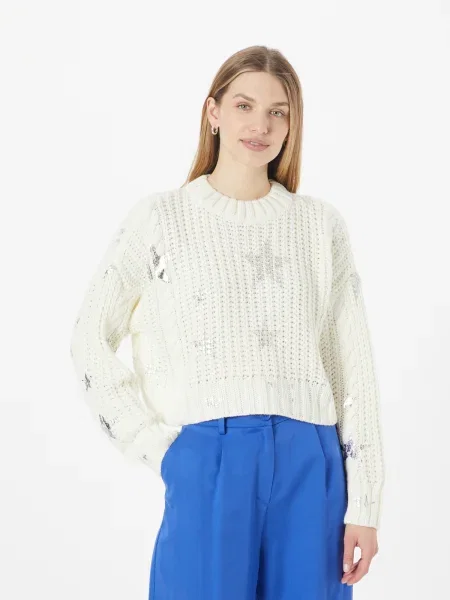 Nasty Gal Pulover fildeş / argintiu