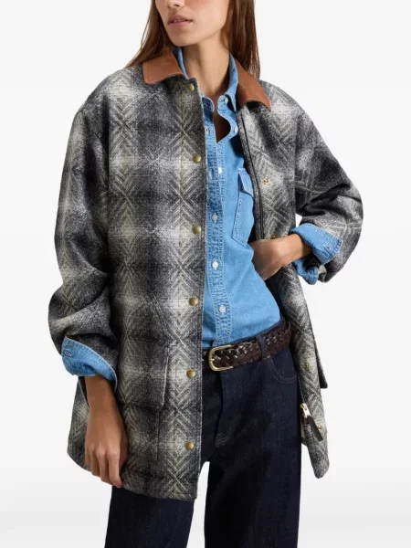 Vilnonis pledas paltas Woolrich pilka