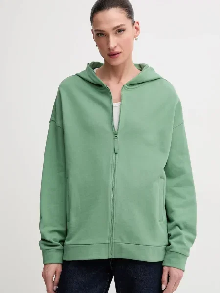 Суичър с качулка United Colors Of Benetton с качулка зелено