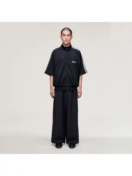 Krátká pruhovaná košile Y-3 s krátkými rukávy bílá