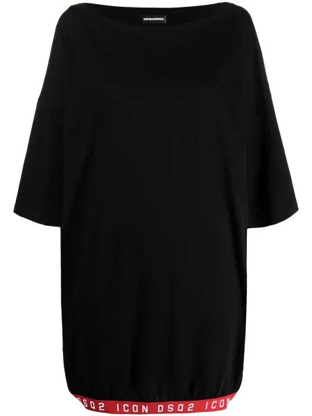 Rochie tip cămașă Dsquared2 cu autograf negru