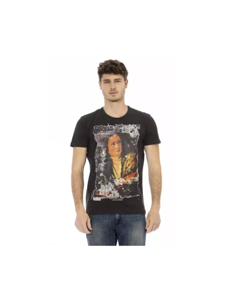 Koszulka Trussardi z okrągłym dekoltem casual czarna