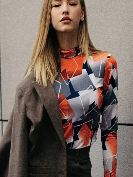 Водолазка LadyLike рожевий/сірий сіра