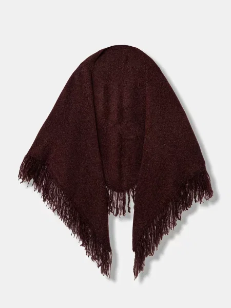 Kratki šal s primjesom vune Pedro del Hierro melanž bordo