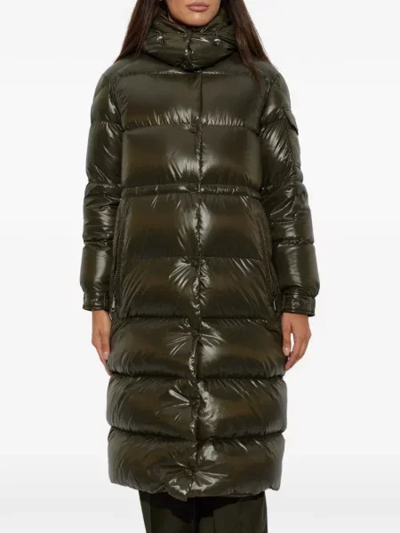 Palton Moncler cu glugă verde