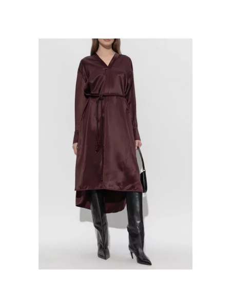 Satynowa sukienka Tory Burch czerwona