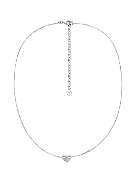 Emporio Armani ogrlica srebrna s kubičnim cirkonijem Sentimental