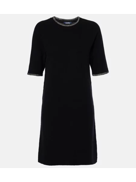 Sukienka midi S Max Mara wełniana do kolan garniturowa czarna