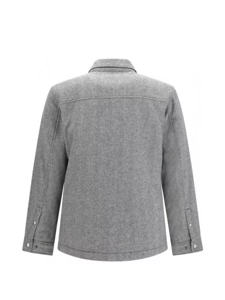 Geacă cămașă Woolrich cu model herringbone gri