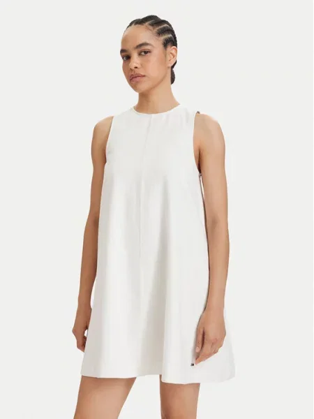 Tommy Jeans Rochie de vară A-Line Fit alb