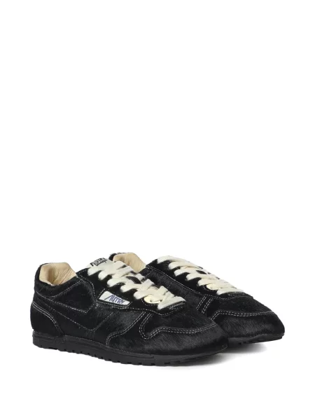 Sneakerși Autry cu blană negru