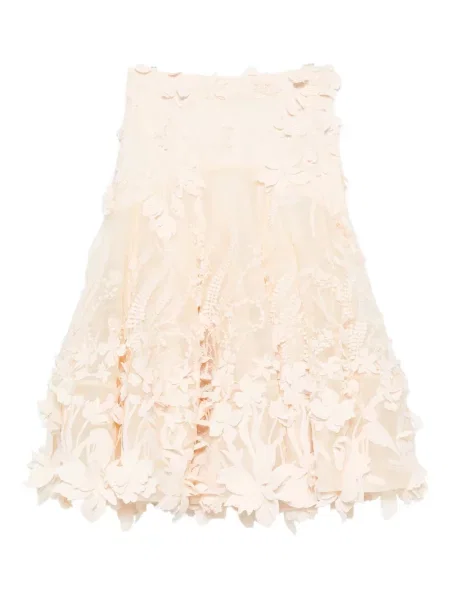 Fustă midi Zimmermann cu model floral cu aplicații până la genunchi