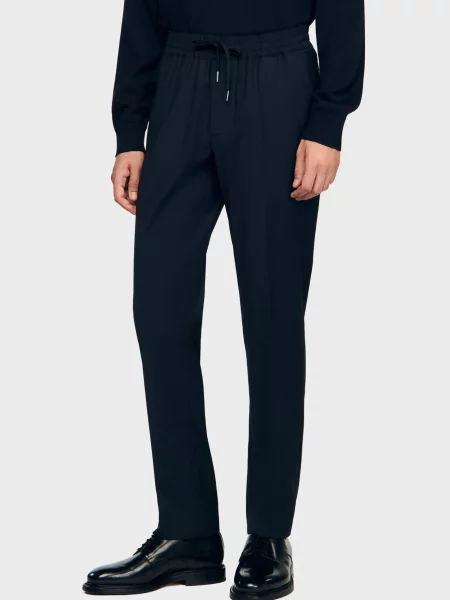 Шерстяные брюки Sandro синие