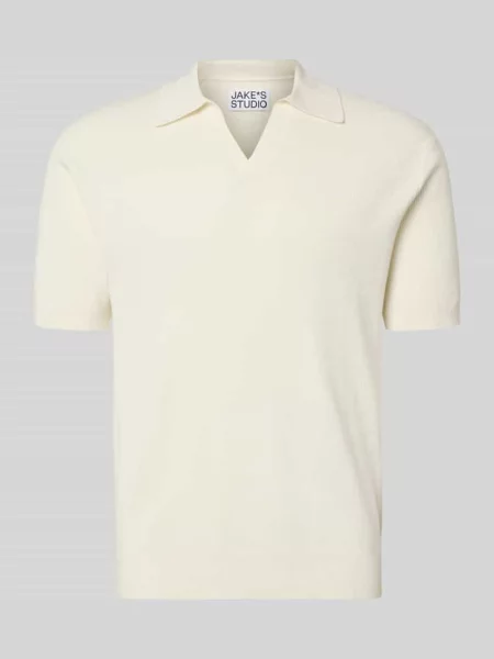 Bluzka z dzianiny z kołnierzykiem polo i dekoltem w serek Jake*s Studio Men