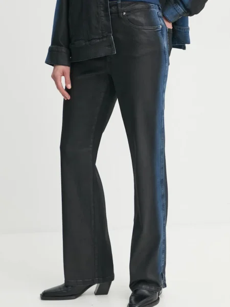 Gestuz jeans femei medium waist negru