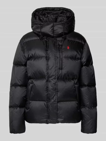 Kurtka puchowa z krytym zamkiem błyskawicznym i wpuszczanymi Polo Ralph Lauren czarna