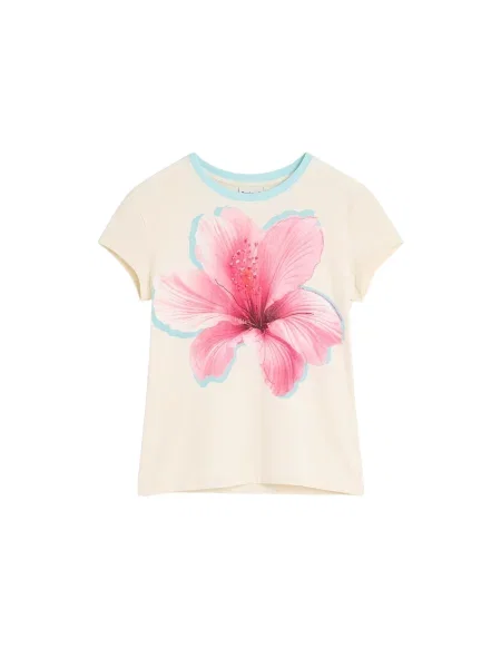 Desigual Tricou azur / roz / roz deschis alb