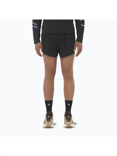 Běžecké šortky Salomon Aero SPLT 3" deep black černé