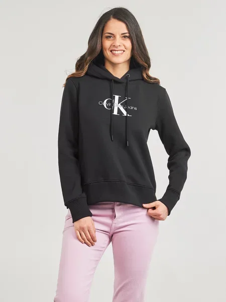 Majica s kapuljačom Calvin Klein Jeans crna