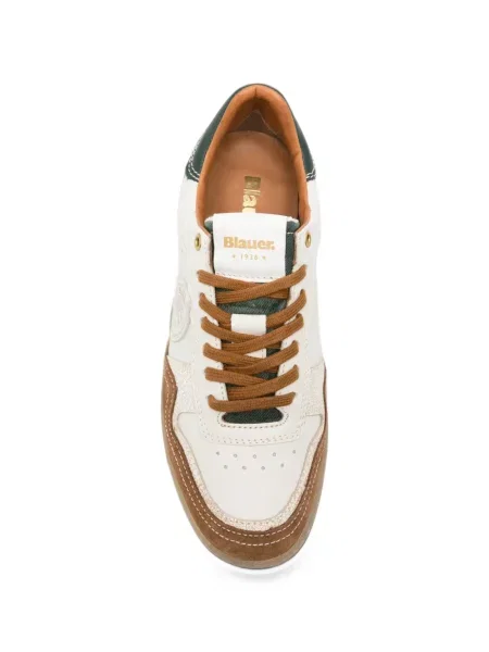 Sneakerși Blauer din piele de căprioară alb