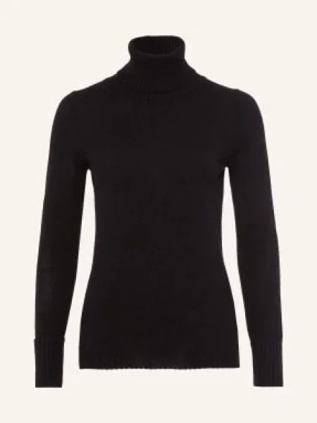 Ftc Cashmere Sweter Z Golfem Z Kaszmiru schwarz czarny