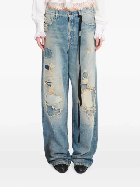 Blugi drepți Ann Demeulemeester albastru