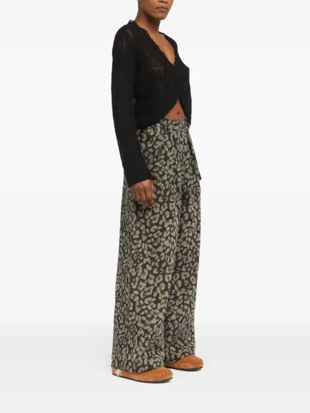 Blugi Alanui cu imagine cu model leopard plisate