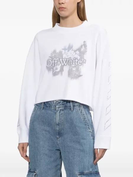 Hanorac Off-white cu model floral alb