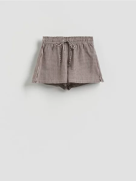 Reserved Pantaloni scurți în carouri maro-închis maro