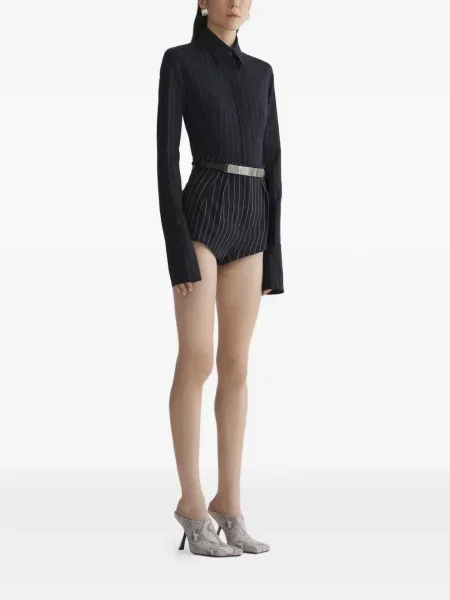 Pantaloni scurți Mugler cu dungi negru