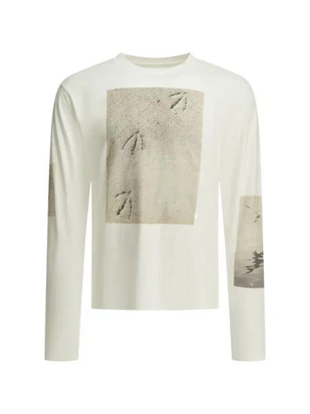 Lung tricou Kapital cu imagine alb