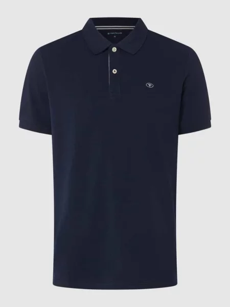 Koszulka polo o kroju regular fit z wyhaftowanym logo model ‘BASIC’ Tom Tailor granatowa