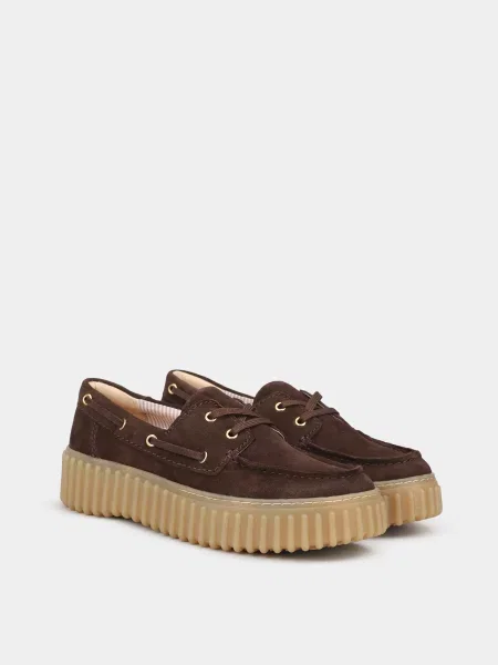 Замшевые ботинки Clarks коричневые